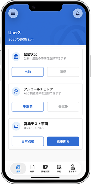 アプリのトップ画面