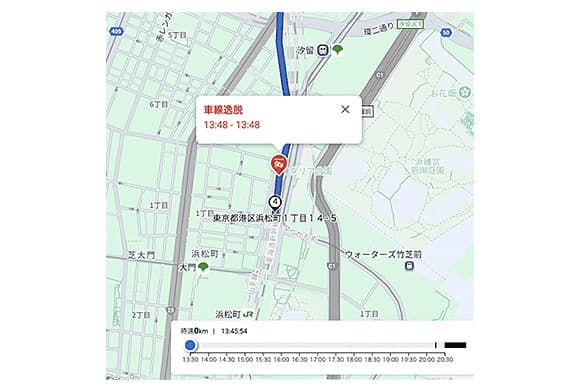 安全運転管理の画面