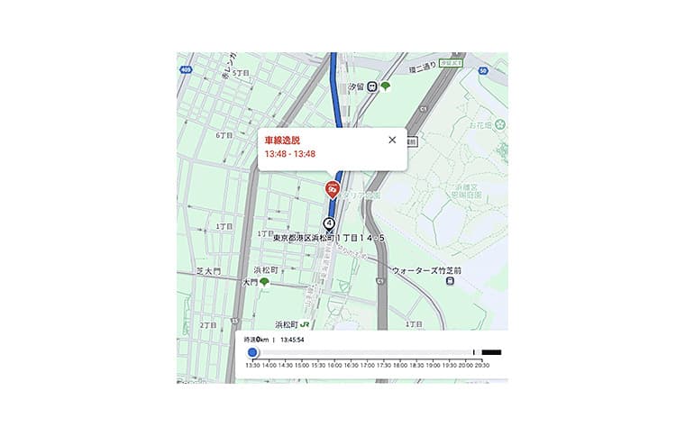 安全運転管理の画面