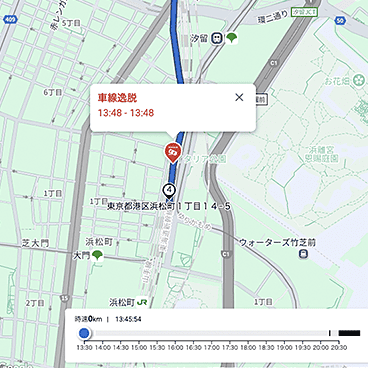 安全運転管理の画面